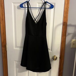 Fashion Nova Black Strappy Back Mini Dress